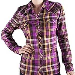 Dickies Western Cotton Plaid Snap Up Small